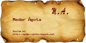 Meder Ágota névjegykártya